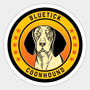 Bluetick Coonhound Dog Portrait Sticker